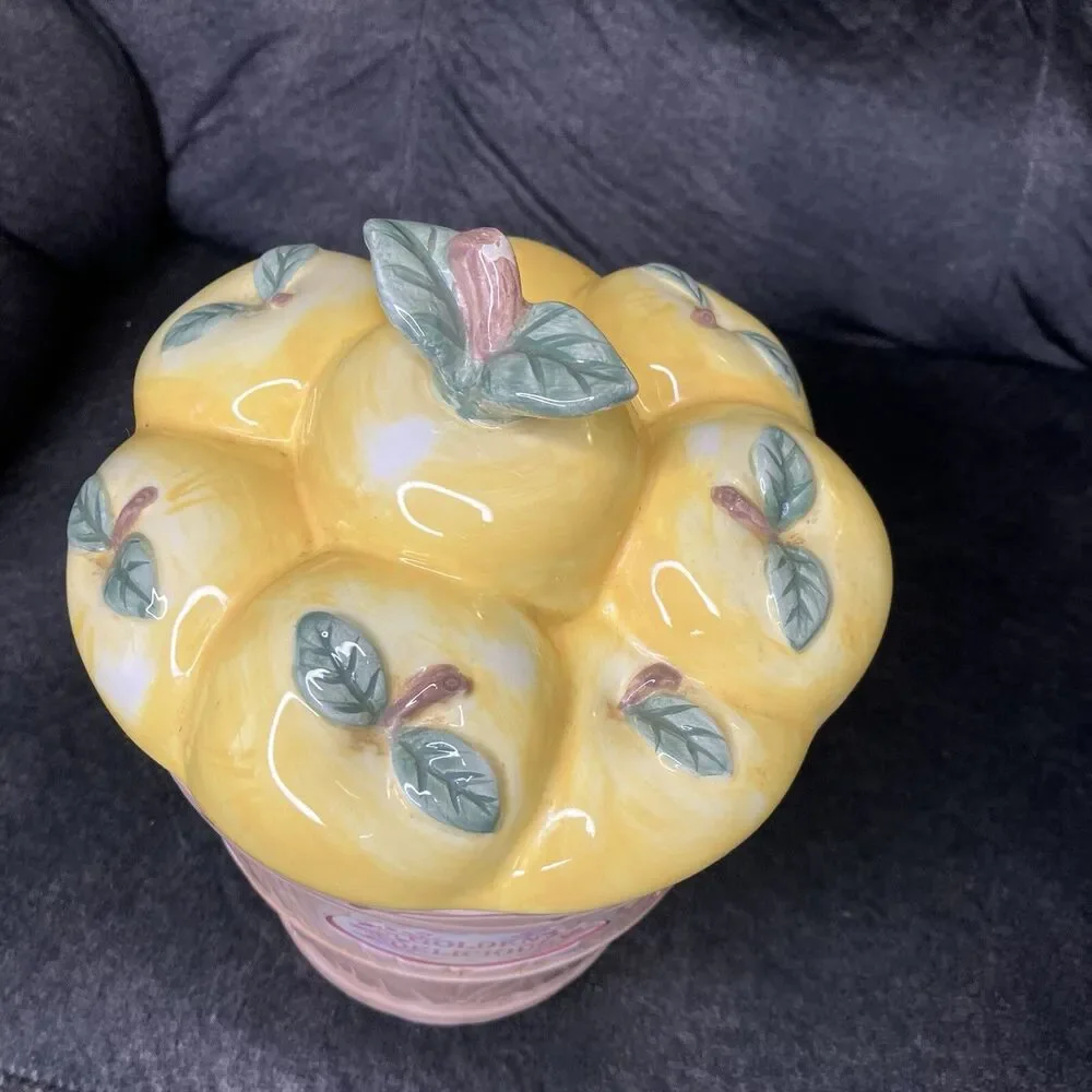 PFALTZGRAFF Ceramic Canister Golden Delicious Apples Cookie Jar Vintage